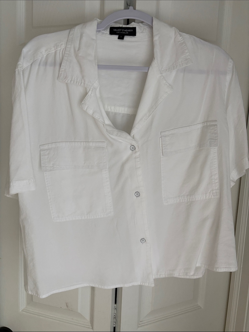 Velvet by Graham & Spencer White T-Shirt with Black Label